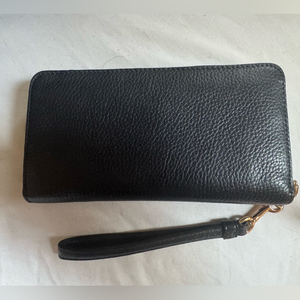 COACH Long Zip Around Wallet/Wristlet in Midnight/Gold - Picture 3 of 4